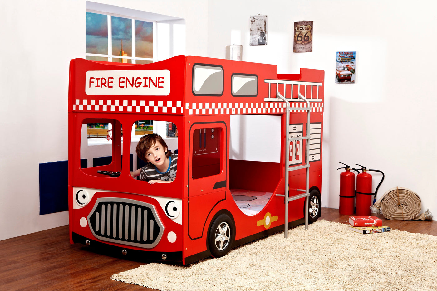 Kidshouse - Brannbil køyeseng - Default Title barneseng i høy kvalitet fra Sengehuset.no
