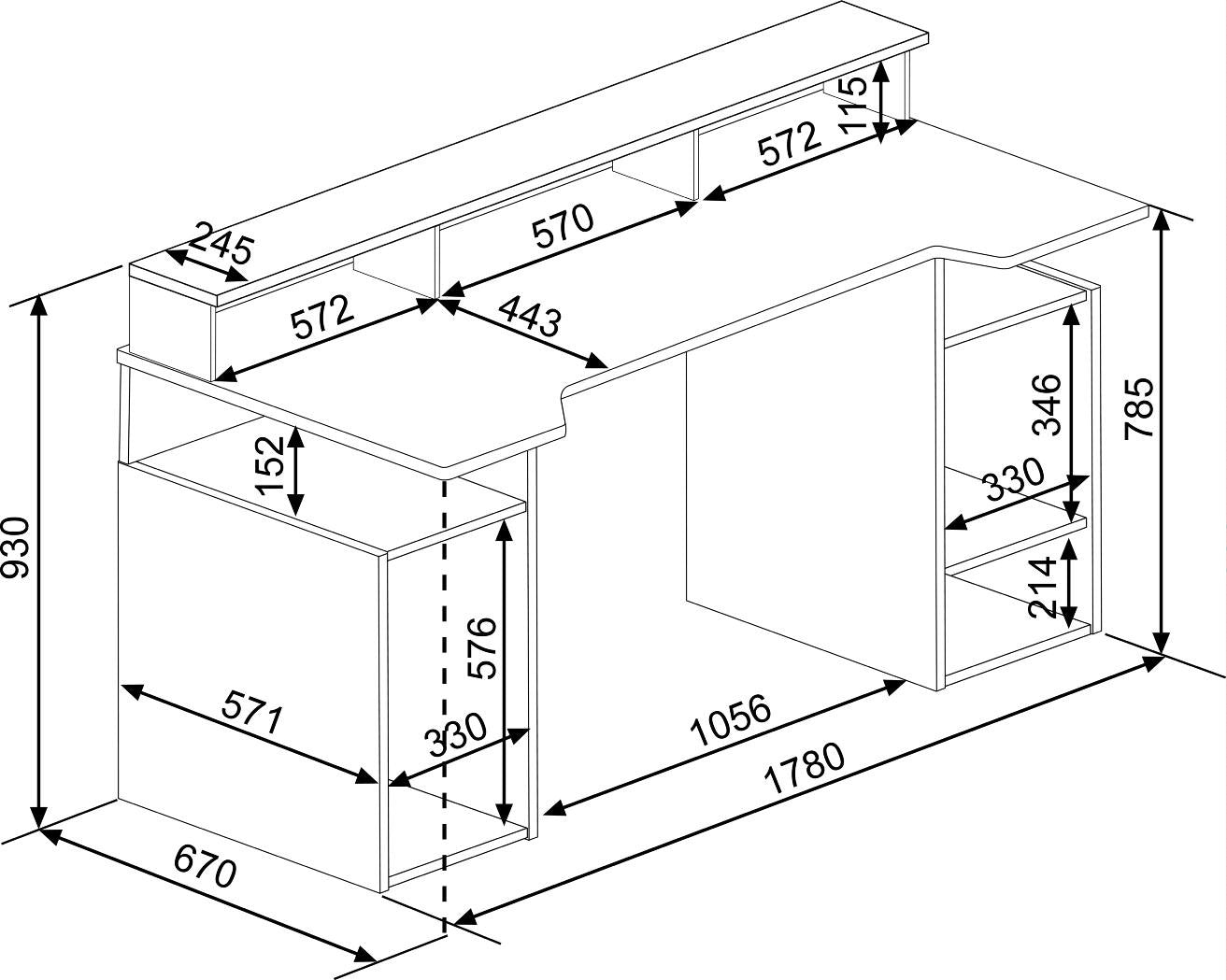 Gamingbord Ultimate med LED-LYS