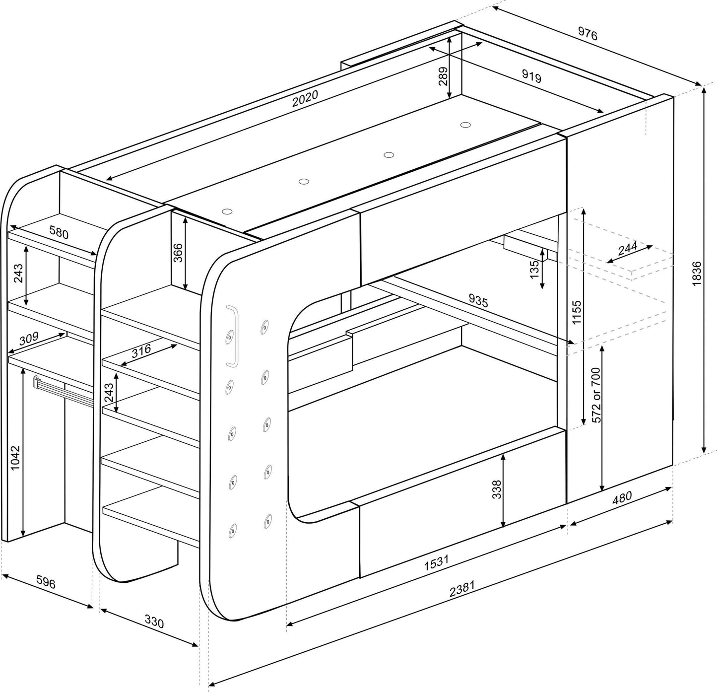 Gamer ULTIMATE loftseng 90×200