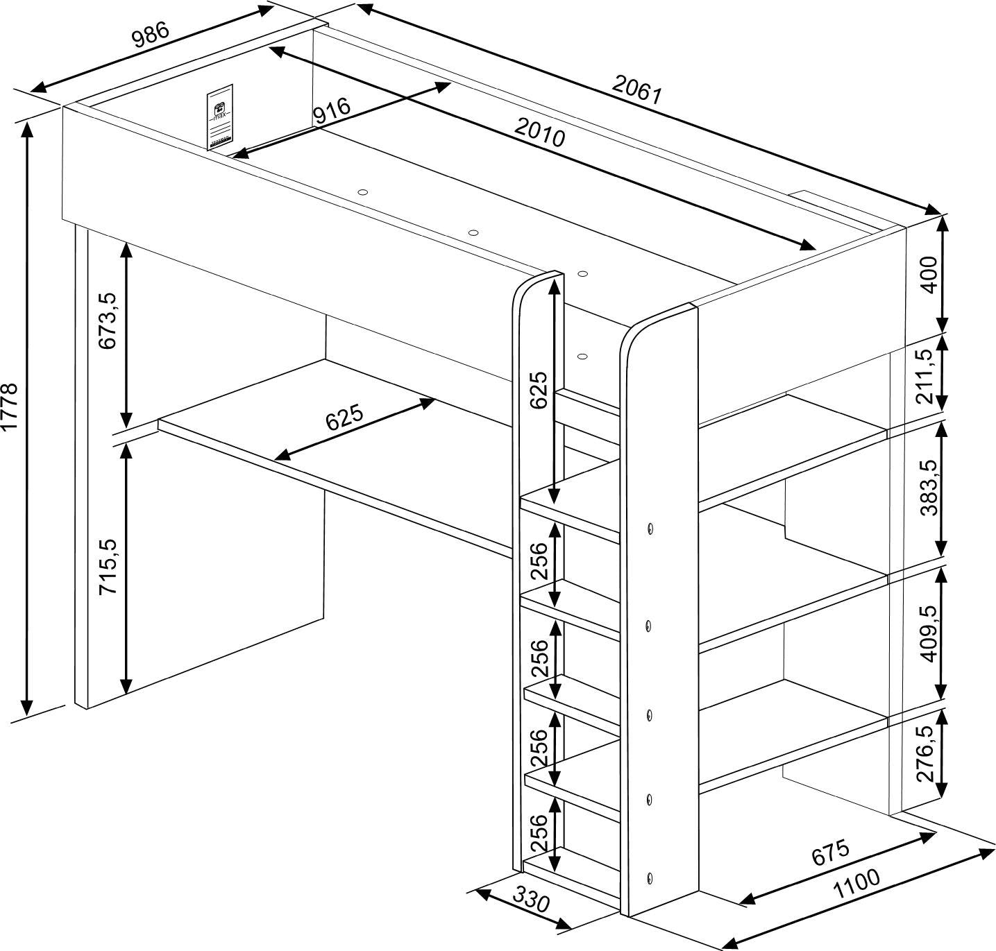 Loftseng Trasman - rosa 90x200
