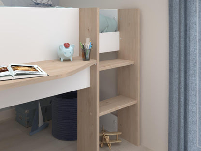 Halvhøy barneseng med skrivebord 90x200