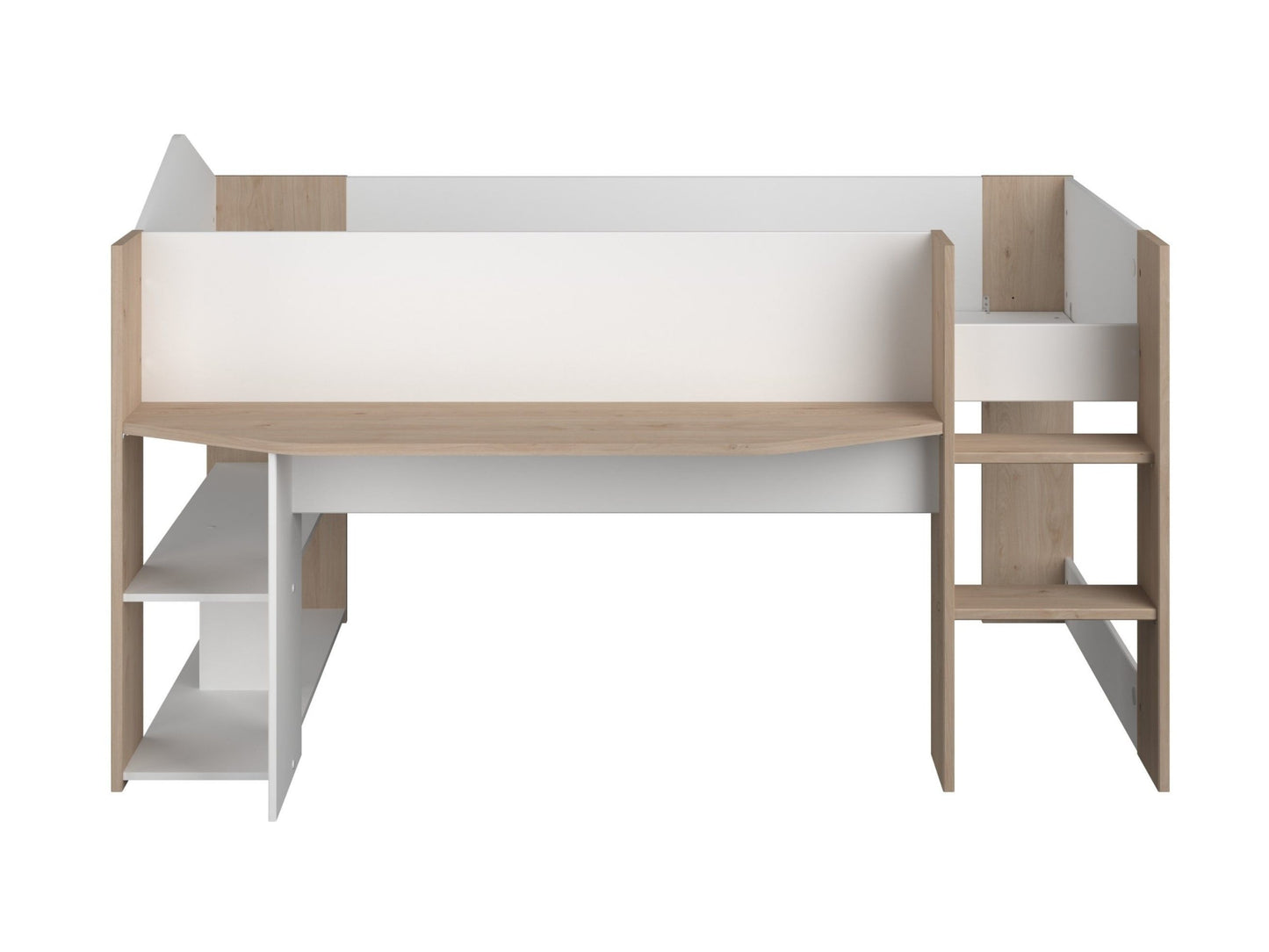 Halvhøy barneseng med skrivebord 90x200