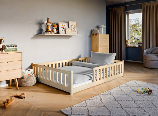 Montessori-seng MATI 140x200 – trygg og stilren barneseng i Natur - INTRODUKSJONSPRIS!