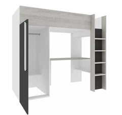 Loftseng med garderobeskap og skrivebord - Shade 90x200