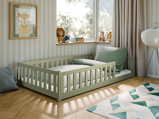 Montessori gulvseng for barn 120x200 – Olivengrønn | OTIS fra Lano Meble