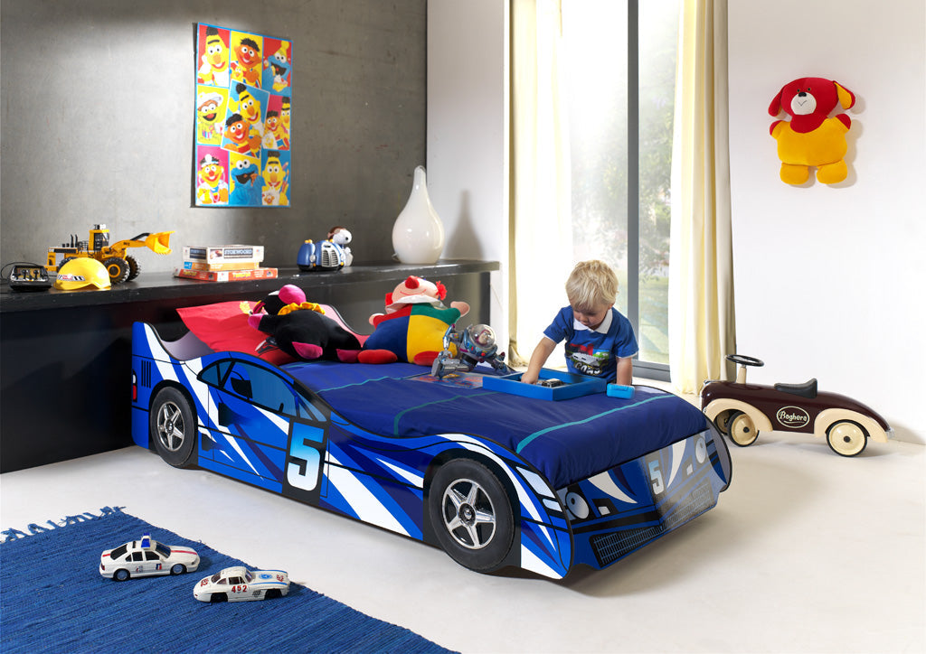 Kidshouse - Bilseng racer 90x190 - BLÅ - Default Title barneseng i høy kvalitet fra Sengehuset.no