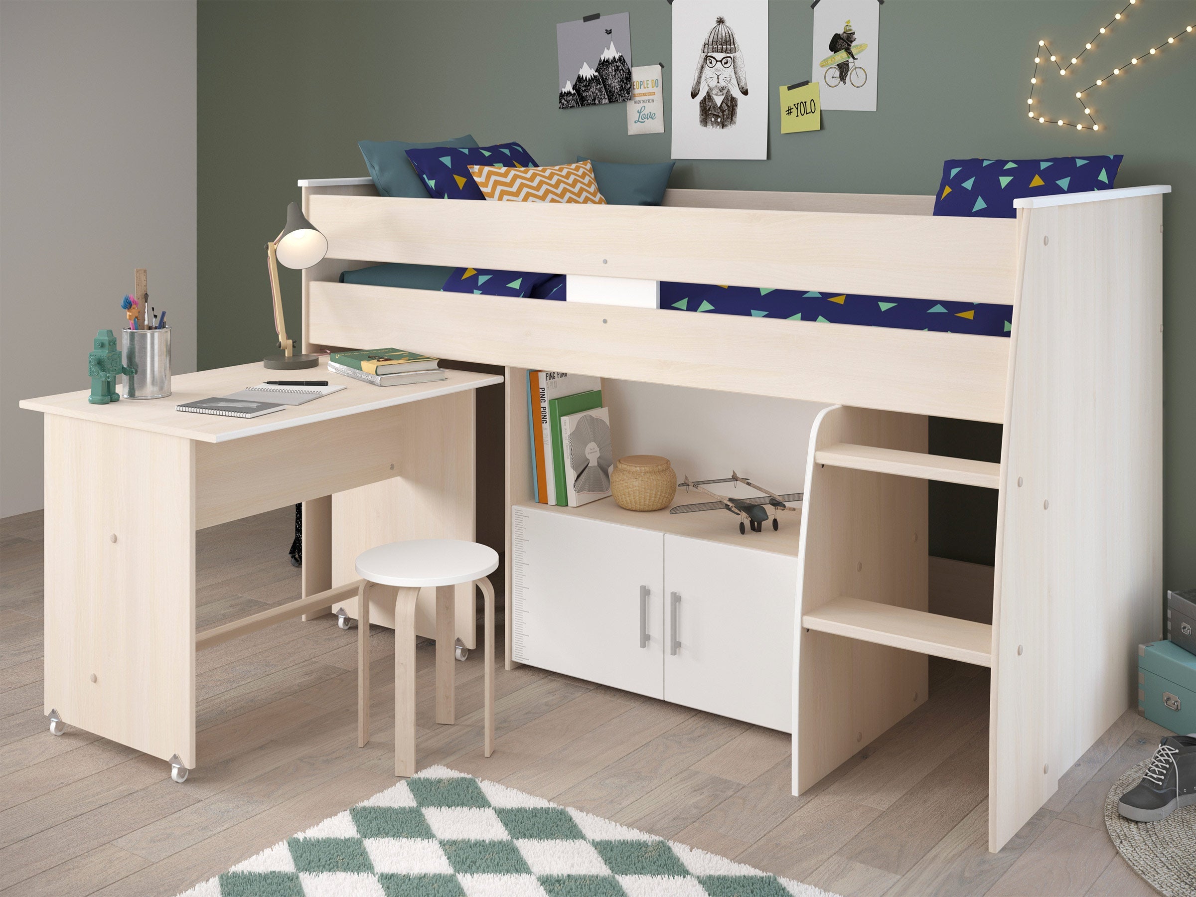 Parisot Charly 90x200 - halvhøyseng - Default Title barneseng i høy kvalitet fra Sengehuset.no