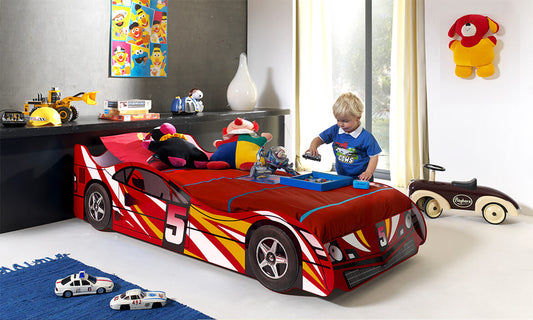 Kidshouse - Bilseng racer 90x190 - RØD - Default Title barneseng i høy kvalitet fra Sengehuset.no
