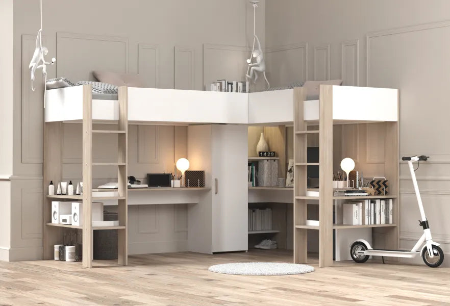 Parisot - ALEXANDRA 90x200 Kombinert Loftseng - Default Title barneseng i høy kvalitet fra Sengehuset.no