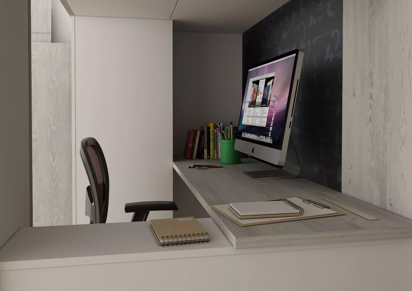 Trasman Studio Loftseng med Garderobe 90x200 - hvit