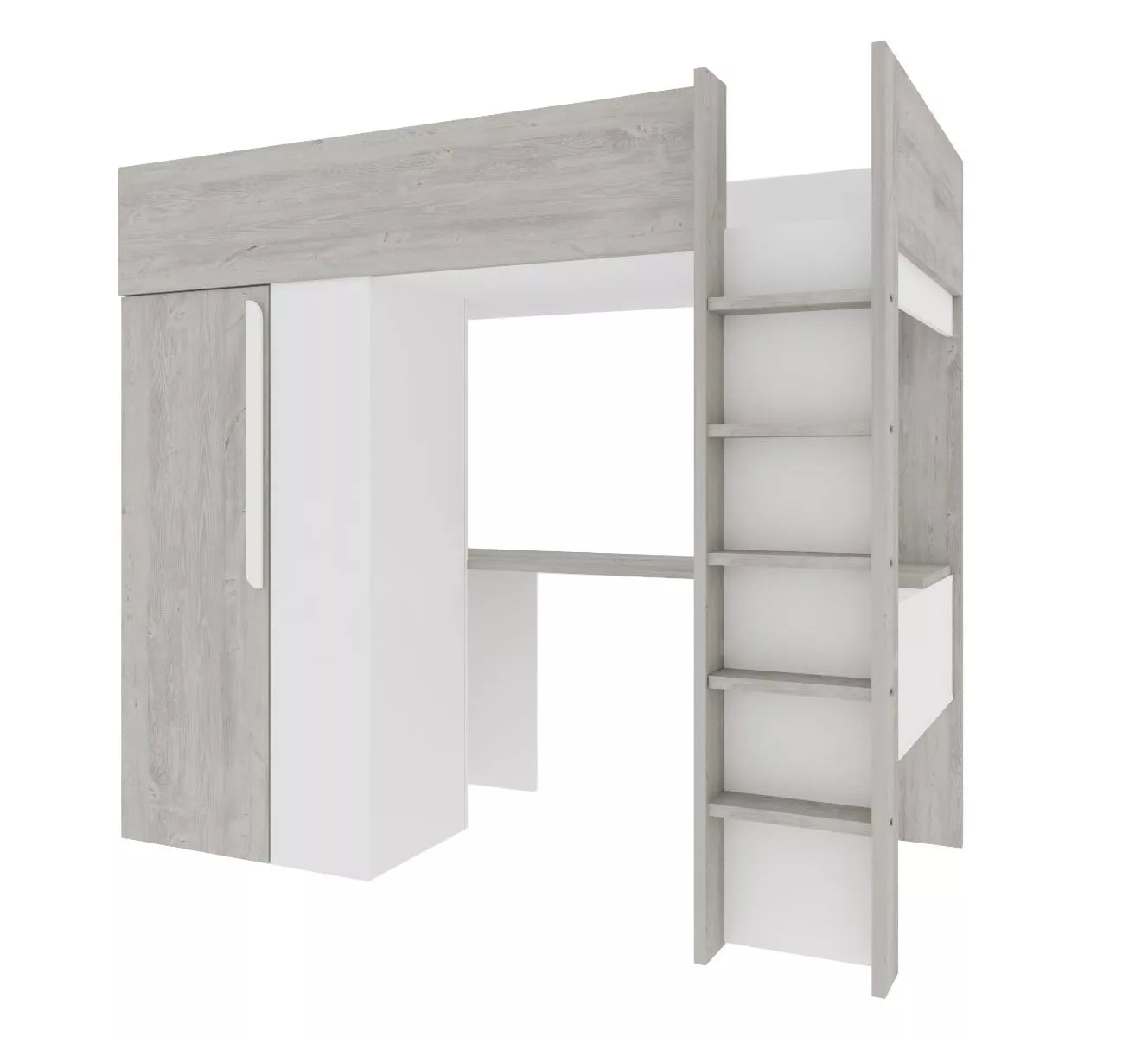 Trasman Studio Loftseng med Garderobe 90x200 - hvit