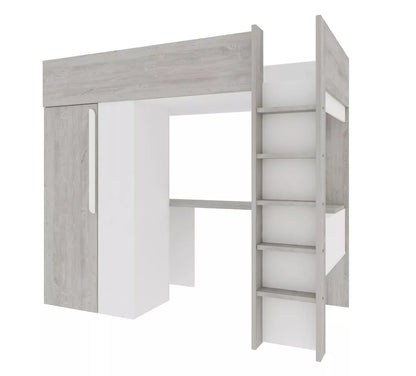 Trasman Studio Loftseng med Garderobe 90x200 - hvit
