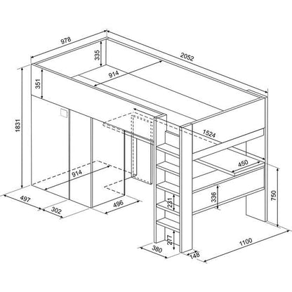 Trasman Studio Loftseng med Garderobe