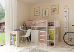 Halvhøy multiseng Exclusive Trasman - 90x200 - Rosa - KAN SPEILVENDES! - Default Title barneseng i høy kvalitet fra Sengehuset.no