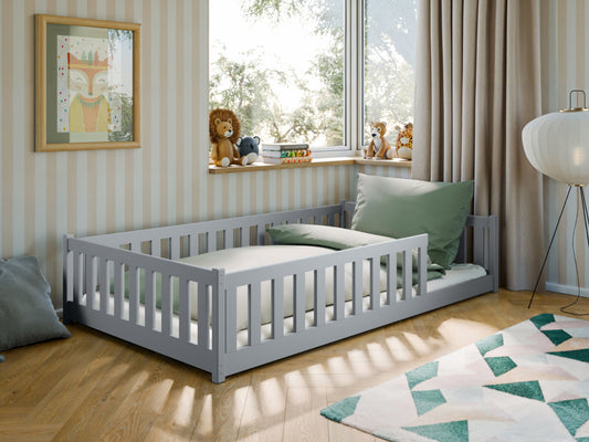 OTIS Montessori Gulvseng 120x200 cm – Askgrå