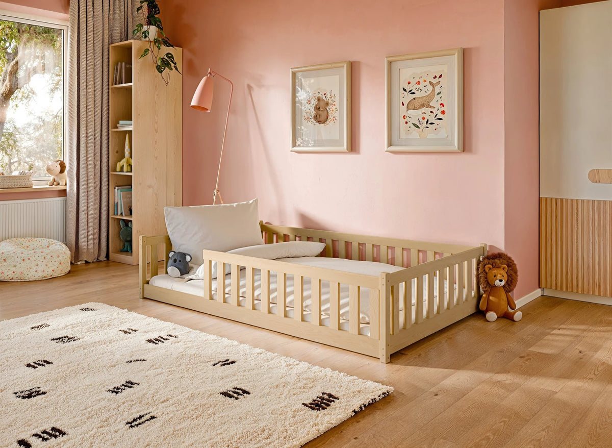 Lano - Montessori gulvseng for barn 120x200 – NATUR - Default Title barneseng i høy kvalitet fra Sengehuset.no