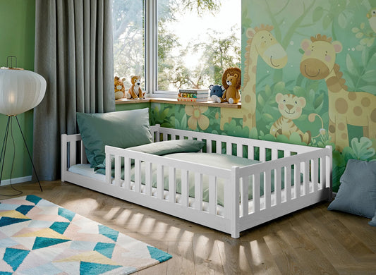 Montessori gulvseng for barn 120x200 – HVIT