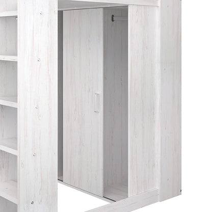 Higher Loftseng med skrivebord og garderobe