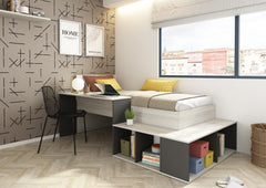 Trasman - Blake barneseng sort med oppbevaring og skrivebord 90x200 - Shade - Default Title barneseng i høy kvalitet fra Sengehuset.no