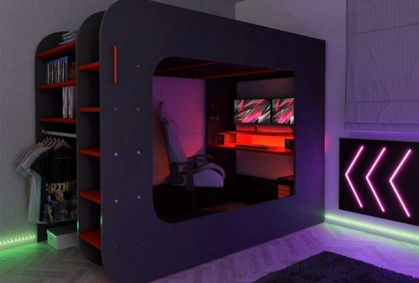 Sengehuset - Gamer ULTIMATE loftseng 120×200 - Default Title barneseng i høy kvalitet fra Sengehuset.no